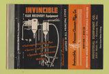 Matchbook Cover - Invincible Vacuum Cleaners Kansas City MO 40 Strike