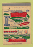 Matchbook Cover - Baker's Motel Zanesville OH 40 Strike