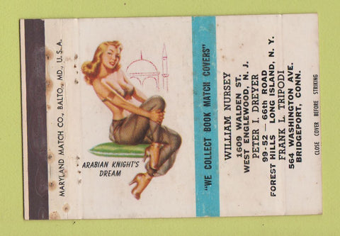 Matchbook Cover Match Collectors Bridgeport CT Long Island pinup WEAR 40 Strike