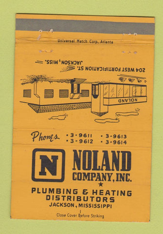 Matchbook Cover - Noland Plumbing Heating Jackson MS 40 Strike