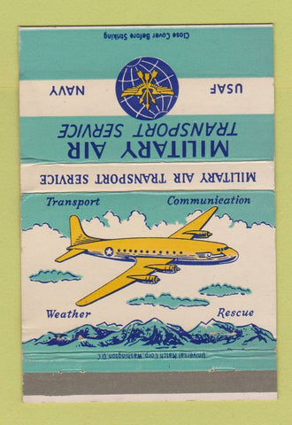 Matchbook Cover - Military Air Transport Service Navy Air Force 40 Strike