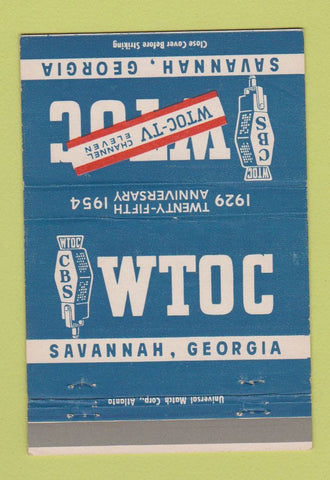 Matchbook Cover - WTOC TV Savannah GA 1954 40 Strike
