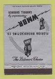 Matchbook Cover - WMBR Radio Carroll Gardner Jacksonville FL WEAR 40 Strike