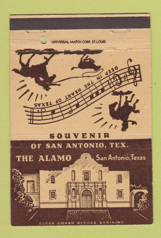 Matchbook Cover - The Alamo San Antonio TX postcard 40 Strike
