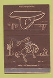 Matchbook Cover - Fred Harvey Cowboy Brown 40 Strike