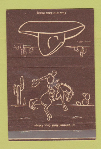 Matchbook Cover - Fred Harvey Cowboy Brown 40 Strike