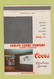 Matchbook Cover - Coors Beer Golden Colorado 40 Strike