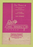 Matchbook Cover - Liberty Cleaners John Skahen Chicago IL 40 Strike