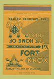 Matchbook Cover - Fort Knox Armored Center PX KY 40 Strike