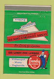 Matchbook Cover - Lundy Lumber Williamsport Muncy Hughesville PA 40 Strike