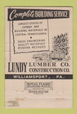 Matchbook Cover - Lundy Lumber Williamsport Muncy Hughesville PA 40 Strike