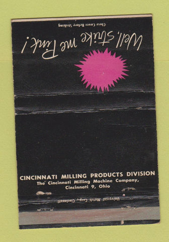 Matchbook Cover - Cincinnati Milling Products OH WEAR 40 Strike