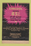 Matchbook Cover - Cincinnati Milling Products OH WEAR 40 Strike