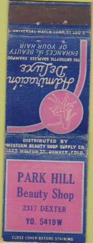 Matchbook Cover - Park Hill Beauty Shop Denver CO girlie CREASE