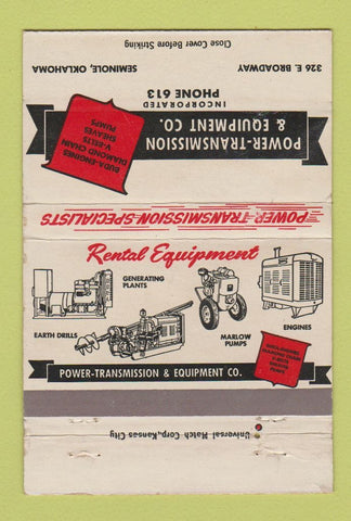 Matchbook Cover - Power Transmission Eqiupment Seminole OK 40 Strike
