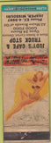 Matchbook Cover - Judy's Cafe Truck Stop Jasper MO pinup POOR