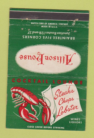 Matchbook Cover - Allison House WEAR 40 Strike