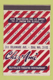 Matchbook Cover - Chez Ami Buffalo NY  40 Stick