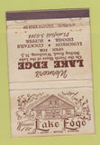 Matchbook Cover - Werner's Lake Edge Watchung NJ WEAR 40 Stick