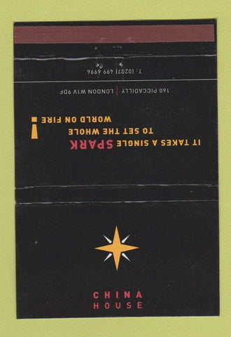 Matchbook Cover - China House London UK England 40 Strike