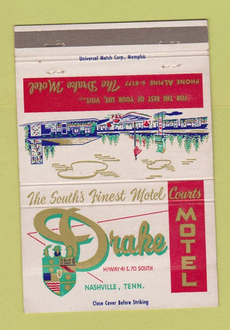 Matchbook Cover - Drake Motel Nashville TN 40 Strike