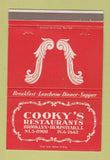 Matchbook Cover - Cooky's Restaurant Brooklyn NY Hempstead LI  40 Strike