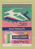 Matchbook Cover - Coral Court Motel Rocky Mount NC 40 Strike