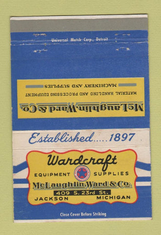 Matchbook Cover - Wardcraft McLaughlin Ward Jackson MI  40 Strike