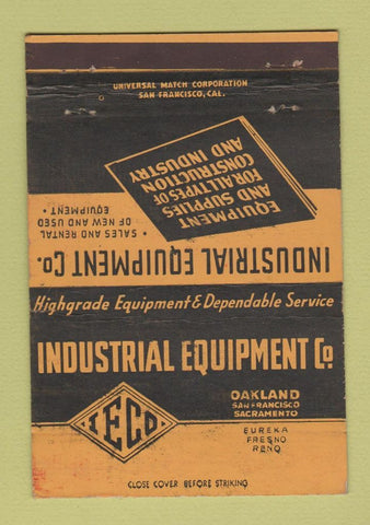 Matchbook Cover - Industrial Equipment Oakland San Francsico CA WEAR 40 Strike