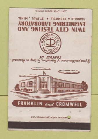 Matchbook Cover - Twin City Testing Engineering St Paul MN 40 Strike