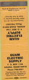 Matchbook Cover - Guam Electric Supply Agana Guam peach