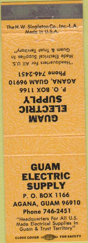 Matchbook Cover - Guam Electric Supply Agana Guam peach