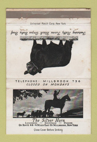 Matchbook Cover - The Silver Horn Restaurant Millbrook NY WEAR 40 Strike