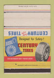 Matchbook Cover - Century Tires 40 Strike