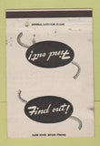 Matchbook Cover - Harold Hadle Insurance Kansas City MO 40 Strike