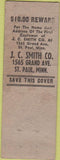 Matchbook Cover - JC smith Carpet Rug cleaning ST Paul MN WORN