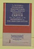 Matchbook Cover - Carbureter Products Cater Carburetor Thomas Paine 40 Strike
