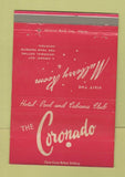 Matchbook Cover - The Coronado Hotel Miami Beach FL WEAR 40 Strike