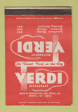 Matchbook Cover - Verdi Restaurant Philadelphia PA 40 Strike
