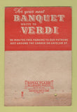 Matchbook Cover - Verdi Restaurant Philadelphia PA 40 Strike