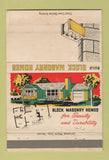 Matchbook Cover - Block Masonry Homes WEAR 40 Strike