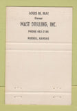 Matchbook Cover - Mast Drilling Oil Well Russell KS 40 Strike