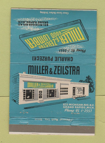 Matchbook Cover - Miller & Zeilstra Good Lumber Grand Rapids MI 40 Strike