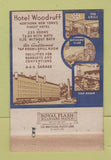 Matchbook Cover - Hotel Woodruff Weatertown NY 40 Strike