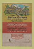 Matchbook Cover - Sansom House Restaurant lobster Philadelphia PA 40 Strike