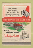 Matchbook Cover - Block Masonry Homes Falmouth MA 40 Strike