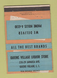 Matchbook Cover - Queens Village Liquor Store LI NY 40 Strike
