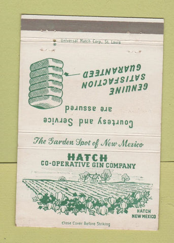 Matchbook Cover - Hatch COOP Cotton Gin Hatch NM 40 Strike