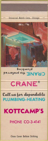 Matchbook Cover - Crane Plumbing Heating Kottcamp's girlie