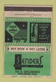 Matchbook Cover - Senders Outfitting Clothes Los Angeles? CA 40 Strike